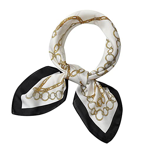 JN&LULU Silk Like Scarf Women's Fashion Pattern Large Square Satin Headscarf 27 x 27inches