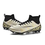 jioovziy Youth's Ground Soccer Shoe Comfortable Cleats Football for Unisex Outdoor/Indoor Football Cleats,Yellow,6.5