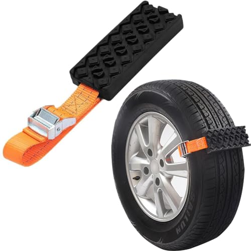 Anfahrhilfe Wohnmobil Recovery Tracks Anfahrhilfe Schnee Offroad Tracks Traktionsband Traktionsmatte Traction Mats Gripmatte Anfahrhilfe Sand Schnee Reifenleiter für Auto LKW SUV (17.5 * 8 cm)