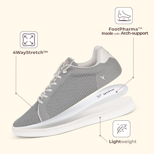 Image of YOHO Wind Sneakers for Men | Stylish Casual Shoes with Elastic Laces | Comfortable, Stretchable & Ultra-Lightweight | Premium Breathable Mesh Fabric