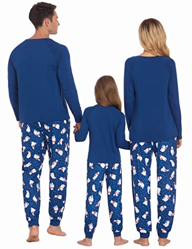 Ekouaer Family Matching Pajamas Christmas Sleepwear Long Sleeve Sleep Shirt with Plaid Pants Soft Loungewear Pjs Set S-XXL3