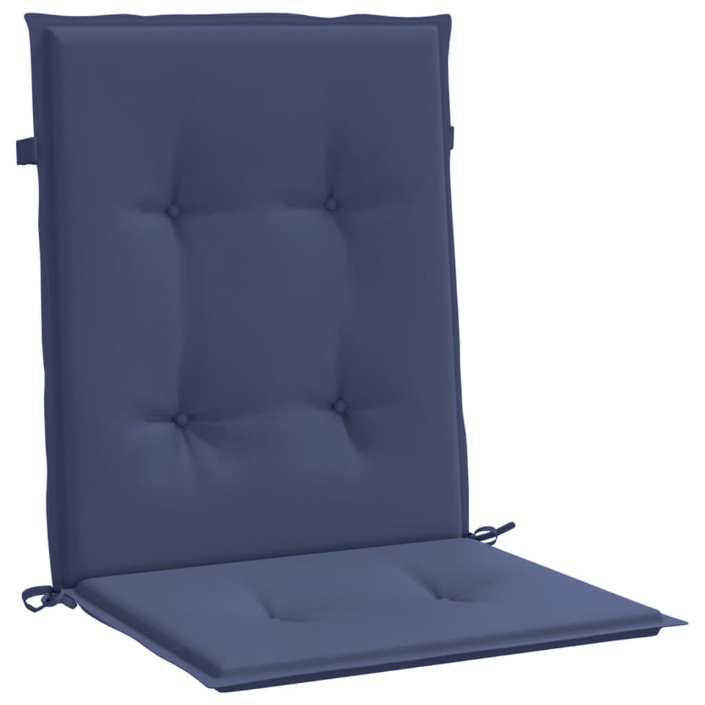 vidaXL Coussins de Chaise à Dossier Bas Lot de 6 Bleu Marine Tissu