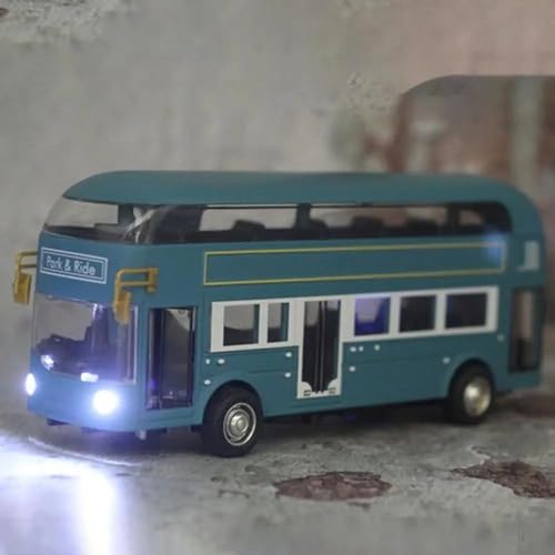 Image of DEOXY Bus Double Decker Bus Toys for Kids Diecast Metal Bus Alloy London Bus Light & Music Open Door Collection Bus Toys for Boy Kids (YD629A Blue)