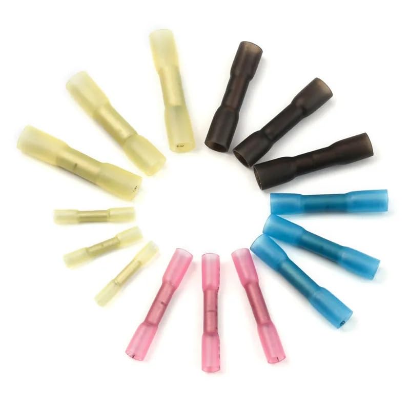 200pcs Fully Insulated Heat Shrink Butt Connector Waterproof Splice Soldering Electrical Wire Cable Crimp Terminal Connector VUQLDHAYZ