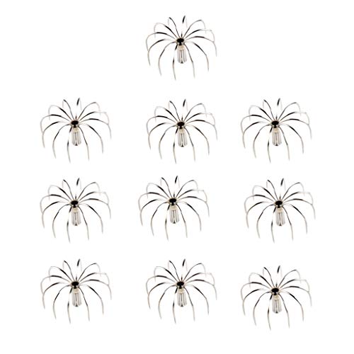 NON 10x Gancho de Simulación Cebo Acero Inoxidable Pinza Insect Calamar Jig...