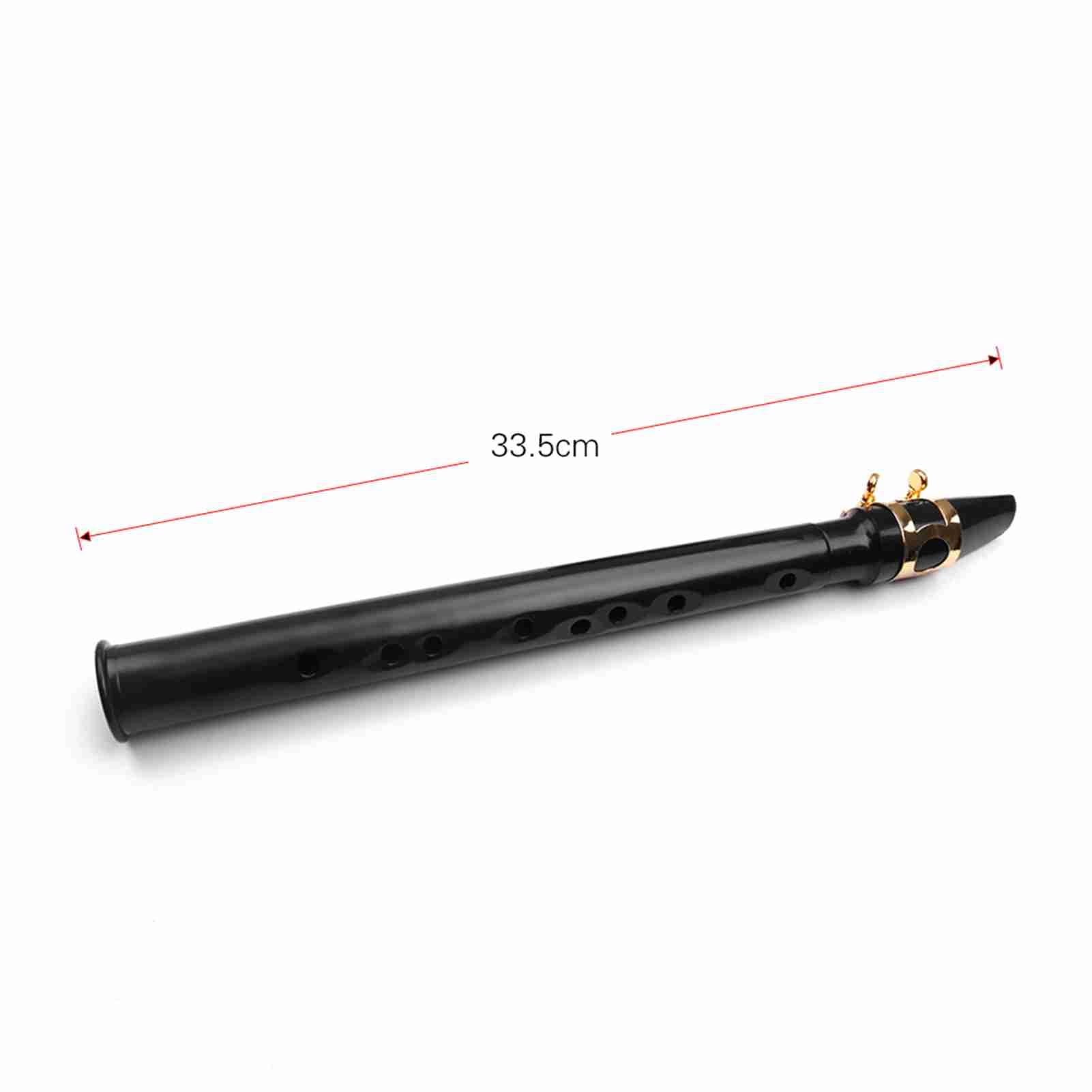 HUIOP Mini sassofono tascabile nero Piccolo sax portatile con borsa da trasporto nera Strumento a fiato,strumento a fiato