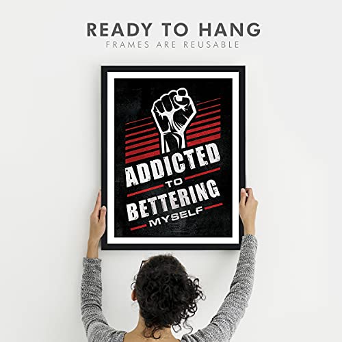 Image of Chaka Chaundh - Motivational Quotes frames - Framed posters - Wall frames for OFFICE, STUDENT & ENTREPRENEUR - Photos with quotes - Posters with frame (34 x 27 x 4 cm)-Set of 4 (Red - Black)