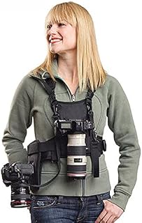 Nicama Multi Camera Carrier Chest Harness Vest with Mounting Hubs, Side Holster & Backup Safety Straps for Canon 6D 5D2 5D3 Nikon D800 D810 Sony A7S A7R A7S2 Sigma Olympus DSLR Cameras