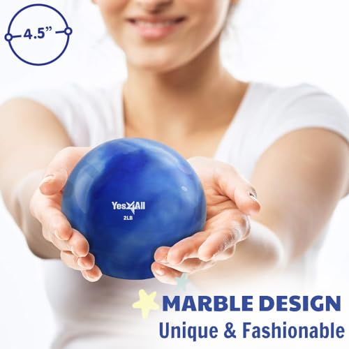 Image of Yes4All Weighted Toning Balls for Exercise, Soft Medicine Balls for Exercise, Pilates, Yoga, Balance, Flexibility, 2-10lbs