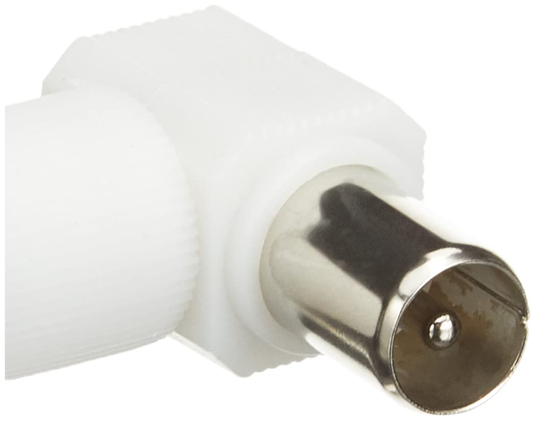 Metronic 438106 - Conector TV de 9.52 mm acodado, Color Blanco