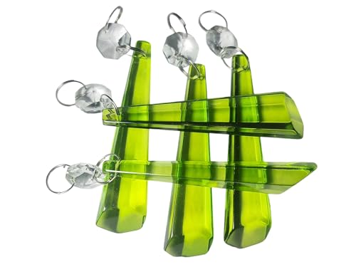 Prisme pour sapin de Noël en cristal et perles de verre vert sauge