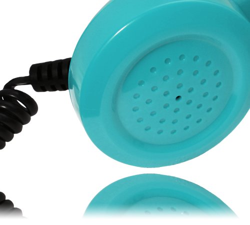 Cell Phone Handset/Retro Phone Handset/Aux Phone Handset/Mobile Receiver/Old Telephone Headset/Cell Phone Receiver/Handheld Receiver For Cell Phone – 60S Micro By Opis, Germany (Turquoise) #TOP2