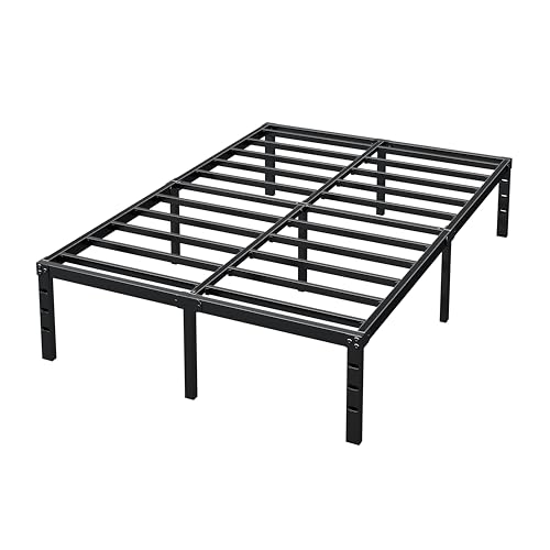 Image of Metal Platform Bed Frame Full Size, 16 Inch Height with Heavy Duty Steel Support, No Box Spring Needed, Easy Assembly and Underbed Storage,Black