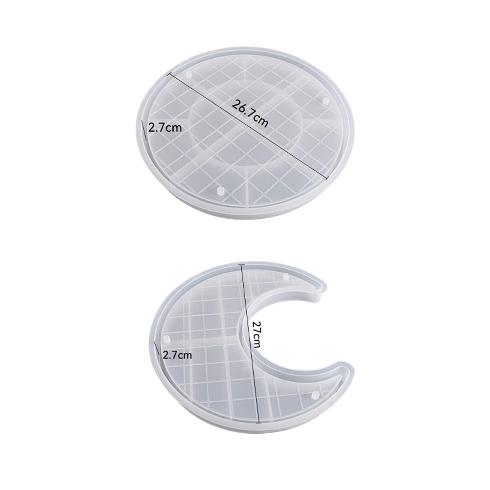 URFEDA Stampo in resina epossidica, stampo in silicone, stampo in resina a forma di luna, contenitore in silicone, stampo per colata in resina, vassoio per gioielli fai da te, organizzatore
