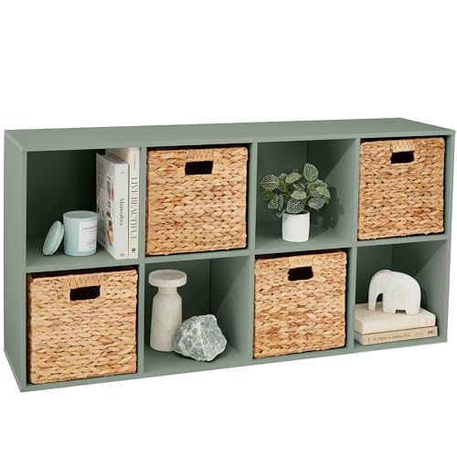 Image of Best Choice Products Kids Bookcase 8-Cube Storage Organizer, 13.5in Shelf Opening, Bookshelf, Toy Storage, Customizable w/ 3 Removable Back Panels – Sage