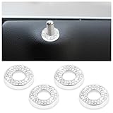 4PCS Bling Car Door Lock Cover for Car Decor,Rhinestones Door Lock Pull Cover Compatible with Mercedes Benz A-Class/B-Class/C-Class/E-Class,Stylish Car Accessories for Women Men (White)