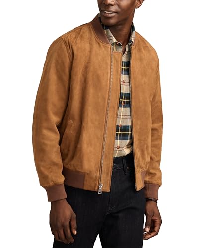 Lucky Brand Men's Bomber Jacket, Dark Tan