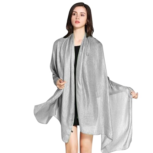 ANKOMINA Women Soft Large Long Scarf Lightweight Cotton Linen Beach Shawl Wraps Silky Pashmina Wedding Bridal Scarves4