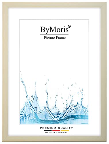 ByMoris Cornice per foto personalizzata 22 x 32 cm in Acero naturale con vetro acrilico antiriflesso, poster puzzle ritratto cornici in legno