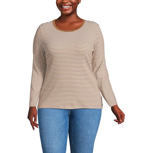 Image of Lands' End Women's Cotton Rib Knit T-Shirt