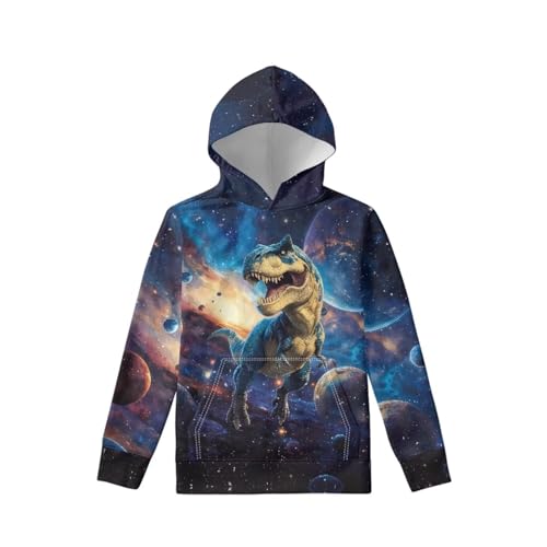 Image of WELLFLYHOM Boys Hooded Sweatshirts Hoodie Pullover Cool Graphic Crewneck Blouses Size 6-16