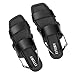 FITORY Women's Flat Sandals Fashionable Square Open Toe Adjustable Buckle Slippers Summer All Black Size 9