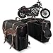 NICECNC Vintage Motorrad Satteltaschen, Öl gewachstes Segeltuch Motorrad Satteltaschen, Motorrad Packtaschen Seitenüberwurf über Satteltaschen, Schwarz Baby,Schwarz günstig Kaufen-NICECNC Vintage Motorrad Satteltaschen, Öl gewachstes Segeltuch Motorrad Satteltaschen, Motorrad Packtaschen Seitenüberwurf über Satteltaschen, Schwarz