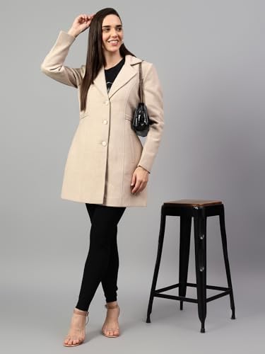 Image of Cantabil Solid Full Sleeves Regular Fit Women Casual Long Coat | Casual Winter Wear Long Coat for Women | Ladies Long Coat for Winter Wear (P LLOC00040)