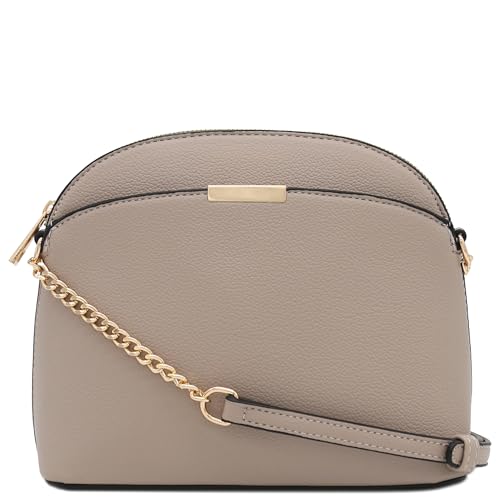 Image of FashionPuzzle Faux Leather Small Dome Crossbody Bag with Chain Strap
