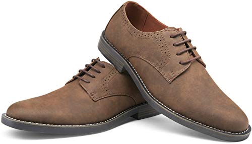 Jousen Men's Brown Dress Shoes Suede Casual Dress Shoes For Men(Amy709 Dark Brown 11) #TOP7