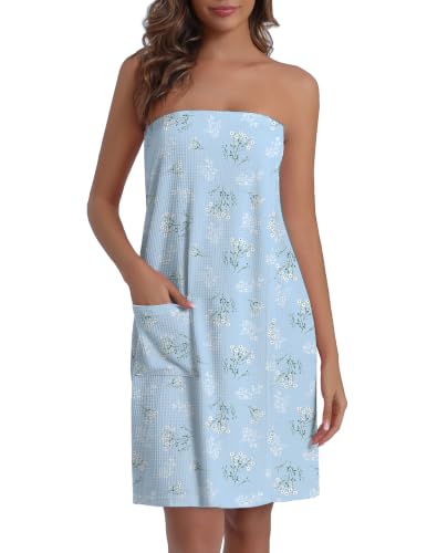Image of Ekouaer Waffle Robes For Women Bath Wraps Lightweight Bathrobe