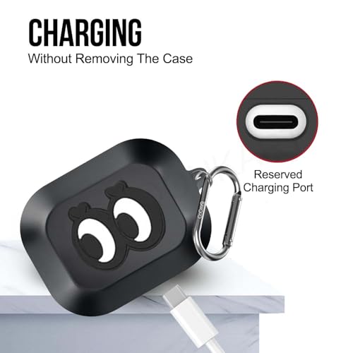 Image of Soft Silicone Case Cover Compatible for Realme Buds Air 8 (Black Eye)