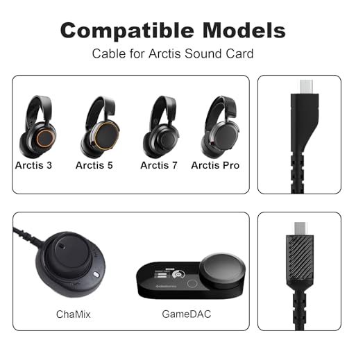 Image of Replacement Arctis 5 Audio Cable Cord Compatible with SteelSeries Arctis 3, Arctis Pro, Arctis 5, Arctis 7 Gaming Headset, Audio Cable 3.5mm Fit for GameDac