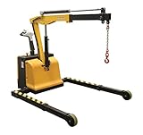 Vestil EPFC-25-AA Steel Adjustable Electric Powered Floor Crane 2500 Lb. Retracted Capacity Yellow