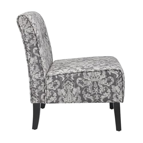 Sillón con tapizado floral gris moderno miniatura 5