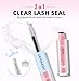 LA MAESII Lash Bond and Seal 10ML, Lash Cluster Glue Waterproof,Long Lasting Lash Glue for Eyelash Clusters,2 in 1 Eyelash Glue Quick Dry Latex Free Eyelash Adhesive(Clear)