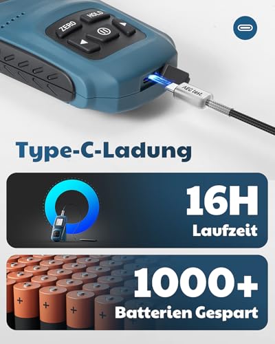 AEGTEST 8103 Gaussmeter, wiederaufladbares Teslameter 0-2500mT, Magnetometer mit Datenaufzeichnung und Alarm, Magnetfeldstärke- und Poltester, ±5% allgemeine Genauigkeit für Fabriken, Werkstätten
