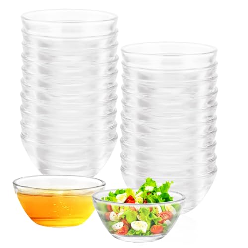 YAYODS Lot de 20 Mini Coupelle en Verre Ø6 cm - Bol en Verre Coupelle Sauce 30 ml - Petit Bol à Sauce et Dip pour Soja, Confiture et Tapas - Ramequin...