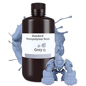ELEGOO 3D Printer Resin Standard 2.0 1000g Grey, Plant-Based 405nm Rapid UV Resin Fast-Curing Photopolymer Resin for LCD…