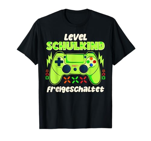 Level Schulkind freigeschaltet junge Gamer Einschulung 2025 T-Shirt