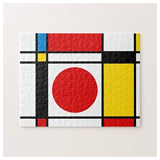 PotteLove Mid Century Modern Abstract Mondrian Inspired Jigsaw Puzzle 1000 Pieces for Adults, Entertainment DIY Toys for Creative Gift Home Decor