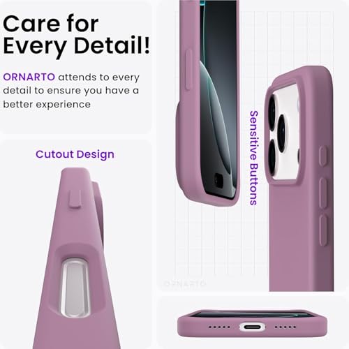 Image of Back Cover Compatible with iPhone 17 Pro Max Case Liquid Silicone Full Protection Shock Proof Back Cover for iPhone 17 Pro Max (Lilac)