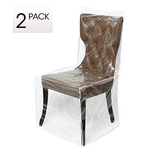 Zipcase 2 Packs All Cover in Plastic Dinning Chair Covers - Heavy Duty