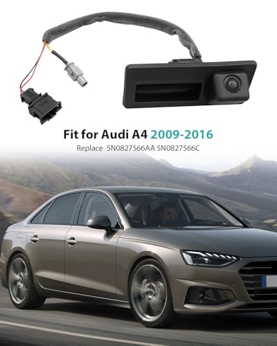 Image of 5N0827566AA Rear Back View Camera Fit for Audi A4 S4 2009-2016 A5 S5 2008-2017 A6 S6 2012-2015 A7 S7 2012-2018 Q3 2015-2018, Tailgater Handle with Backup Camera Replace 5N0827566C