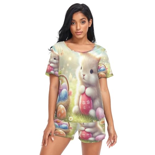 Pyjama lapin et papillon de Pâques 2 pièces pour femmes taille S - 4
