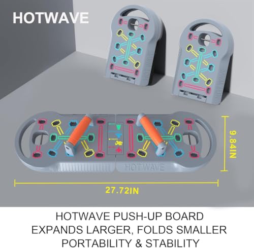 Image of HOTWAVE Push Up Board Fitness, Portable Foldable 20 in 1 Push Up Bar at Home Gym, Pushup Handles for Floor. Professional Strength Training Equipment For Man and Women
