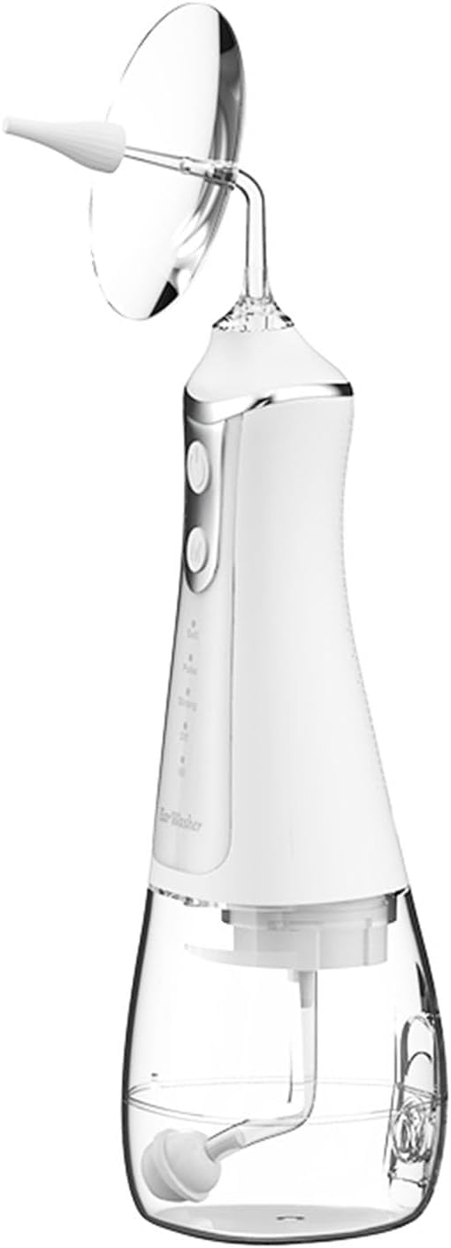 SEEDEAR Elektrischer Ohrreiniger - IPX6 wasserdichter Ohrwscher mit 300 ml DIY-Wasserdruck & 4 Druckmodi, Oherschmalz-Entfernungskit mit 4 Ersatzspitzen (rein Weiß)