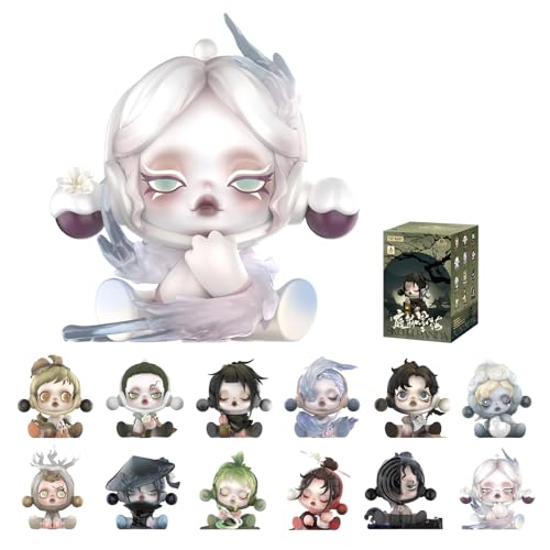 POP MART SKULLPANDA The Ink Plum Blossom Series Figures, SKULLPANDA Blind Box Figures, Random Design Action Figures Collectible Toys Home Decorations, Holiday Birthday Gifts, Single Box