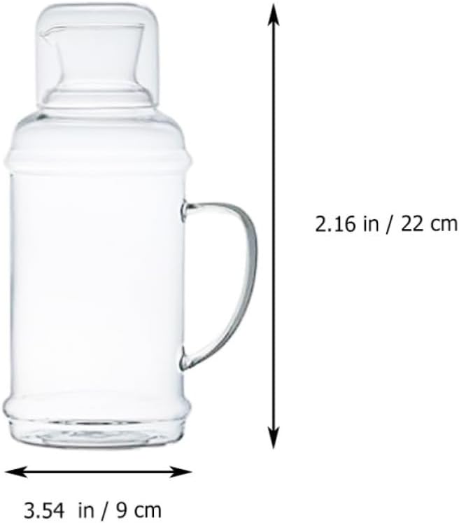 Ml Glass Kettle with Lid, Heat Resistant Beverage Jug