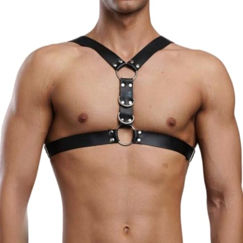 Fstrend Chest Harness for Men Belt Faux Leather Strap Black Fashion Rave Body Accessory3